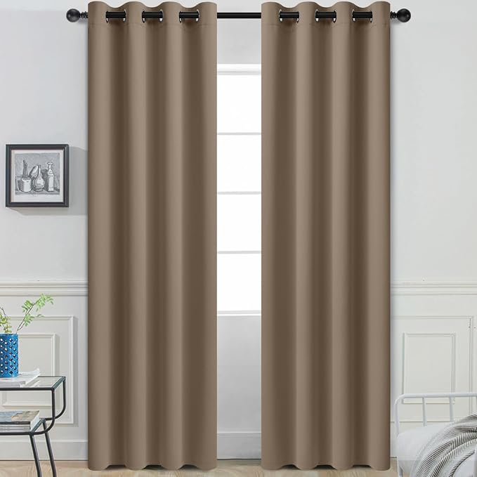 Yakamok Room Darkening Curtains 52x84 inch Length Khaki-Living Room | 2 panels by Yakamok