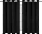 Black Thermal Blackout Curtains/52 x 45 Inch/Set of 2 Panels Room Darkening - Image 2