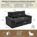 69" Corduroy Loveseat Sofa in a Box, High-Density Foam Couch, No Assembly - Image 2
