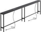 SUPERJARE Sofa Table with 2 Power Outlets and USB-C Ports, 5.9 Inch Narrow by SUPERJARE