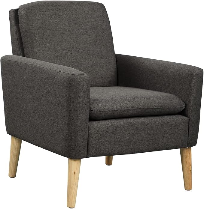 Modern Accent Chair for Living Room, Comfy Upholstered Linen Fabric Single Sofa by Lohoms