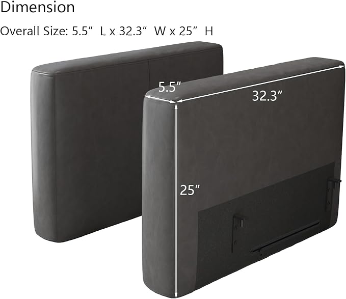 EASE MOOSE Armrest Module for Modular Sectional Sofa, Faux Leather Side - Image 3