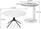 Hooseng Set of 2 Round Coffee Tables, Faux Marble Top and Modern Tempered - Image 2