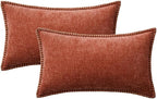MIULEE Fall Decorative Lumbar Throw Pillow Covers 12x20 Inch Burnt Orange | - Image 8