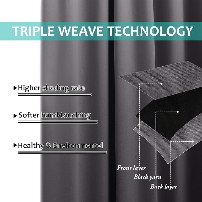 NICETOWN 100% Blackout Blinds, 52 inches x 102 inches, Laundry Room Decor - Image 6