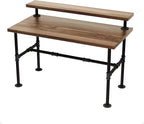 42'' x 28'' Industrial Pipe Table Legs Set, Iron-Cast Finish Piping by NIUBIDINDUSTRIALFURNITUR