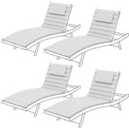Sundale Outdoor Olefin Quilted Lounge Cushion Set of 4, Patio Foldable Chaise by SundaleOutdoor