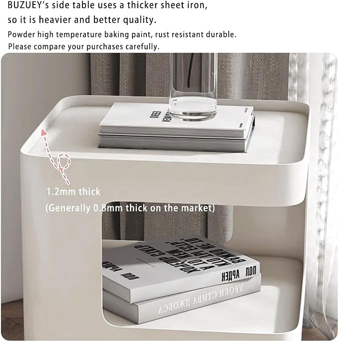 Modern Metal Side Table with Storage, Small End Table - Image 6