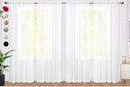SpaceDresser Sheer White Curtains 4 Panels Rod Pocket Semi-Sheer Curtain 72 by SpaceDresser