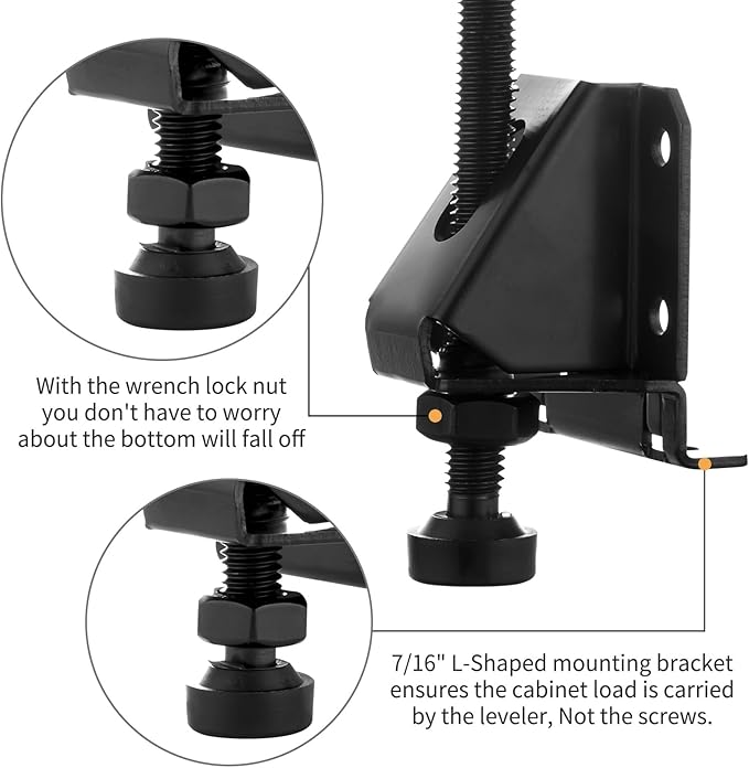 16 Pcak Adjustable Leveling Feet, Heavy Duty Furniture Levelers, Adjustable - Image 7