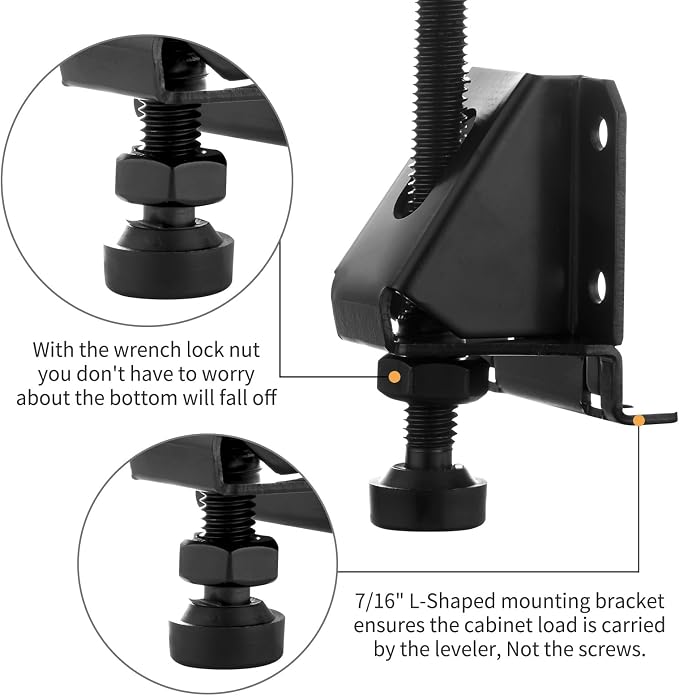 8 Pcak Adjustable Leveling Feet, Heavy Duty Furniture Levelers, Adjustable - Image 7