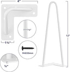 SMARTSTANDARD 12 Inch Heavy Duty Hairpin Furniture Legs, Metal Home DIY Projects - Image 2