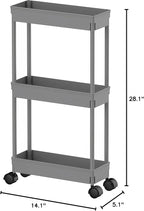 Sooyee Slim Storage Cart, 3 Tier Bathroom Rolling Utility Cart Storage - Image 7