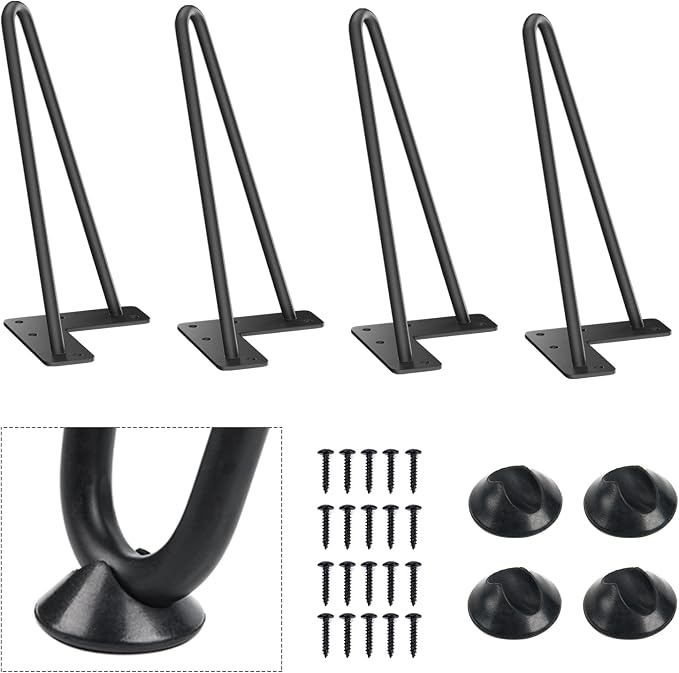 SMARTSTANDARD 9 Inch Heavy Duty Hairpin Furniture Legs, Metal Home DIY Projects by SMARTSTANDARD