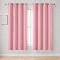 Pink Blackout Curtains 66 x 63 Inch Length/Set of 2 Curtain Panels/Thermal by Lemomo