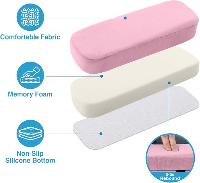 Smiry Ergonomic Office Chair Armrest Pads, Memory Foam Arm Rest Covers - Image 3