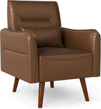 Bonzy Home Mid-Century Modern Faux Leather Accent Chair - Image 8