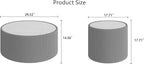 Round Marble Coffee Table Set of 2, 2 Piece White Coffee Table and End Table Set - Image 2