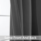 Yakamok Room Darkening Curtains 52x108 inch Long Charcoal Grey-Living Room | 2 - Image 3