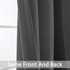 Yakamok Room Darkening Curtains 42x84 inch Length Charcoal Grey-Living Room | 2 - Image 3