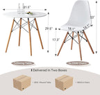 5-Piece Round Dining Table Set, Small 31.5" Kitchen Table Chairs Set of 4 Space - Image 3