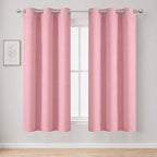 Pink Blackout Curtains 34 x 54 Inch Length/Set of 2 Curtain Panels/Thermal by Lemomo