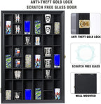 Shot Glass Display Case Wooden Cabinet Rack Holder Wall Mounted Black Shadow - Image 3