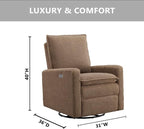 Oxford Baby Uptown Power Recliner/Glider, Teddy Brown - Image 3