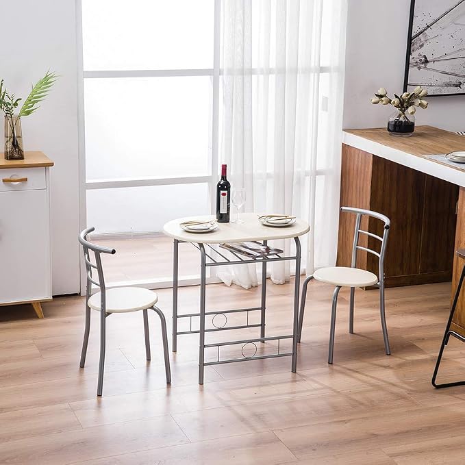 VINGLI 3 Piece Dining Set, Small Kitchen Table Set - Image 8