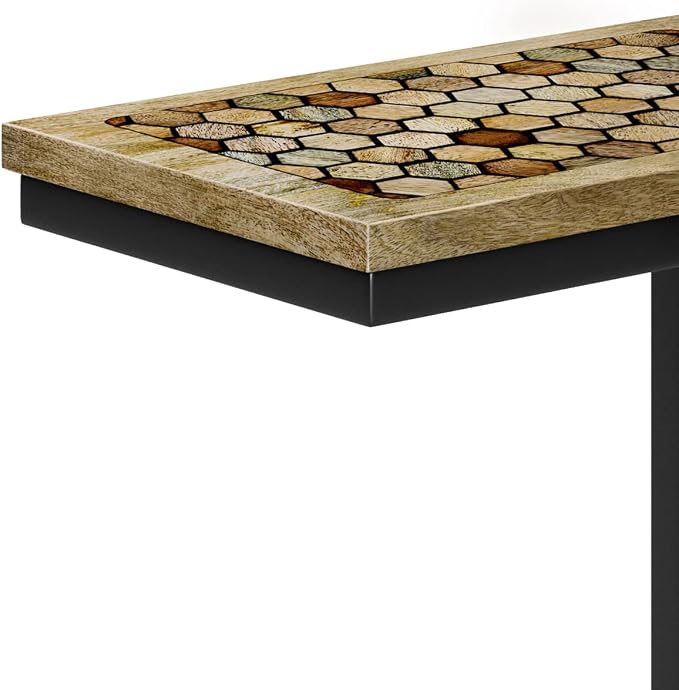 SIMPLIHOME Davisville SOLID MANGO WOOD 11 inch Wide Rectangle Boho C Side Table - Image 5