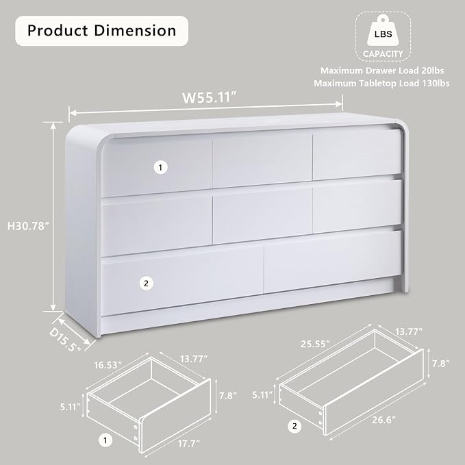 Aitjunz Modern 8 Drawers Dresser - Image 2