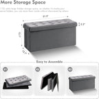 B FSOBEIIALEO Folding Storage Ottoman, Long Ottomans Shoes Bench, Velvet - Image 3