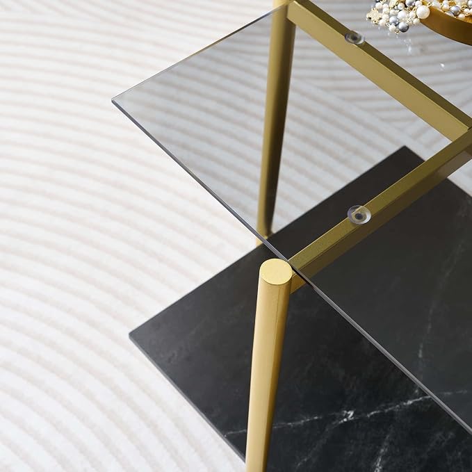 LumFurn Glass End Table, Mid-Century Modern Design Sofa Table, - Image 7