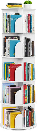 SpaceAid 5 Tier Rotating Bookshelf Tower, Spinning Bookcase Lazy Susan by SpaceAid