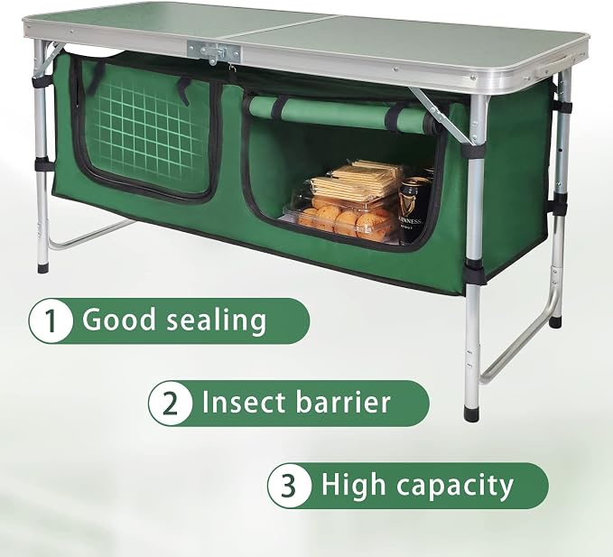 CampLand Outdoor Folding Table Aluminum Lightweight Height Adjustable - Image 5