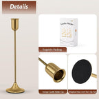 Brass Gold Candlestick Holders, Metal Taper Candle Holders Set of 6, Vintage - Image 2