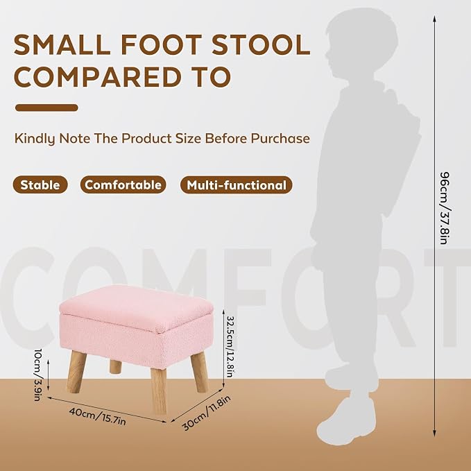 Storage Ottoman, Small Foot Stool Ottoman - Image 2