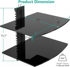 WALI Floating TV Shelf, 2 Tier Glass Projector Shelf - Image 3