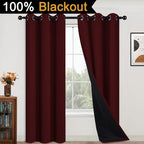 Yakamok Burgundy Red Blackout Curtains 84 Inches Long - Image 2