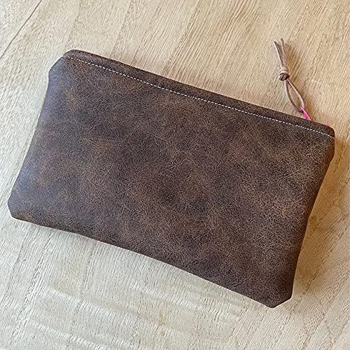 NAT Leathers | Brown Distressed 2 Tone Oily Faux Vegan Leather PU | 1 Yard 36 - Image 11