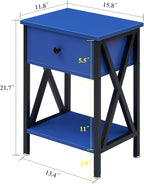 VECELO Nightstands Set of 2, Modern Bedside End Tables, Night Stands - Image 3