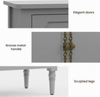 FansaFurn Sideboard with 4 Doors, Mid-Century Console Table with Adjustable - Image 6
