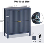 YOMILUVE Shoe Cabinet Storage for Entryway, Fluted Shoe Cabinet - Image 2