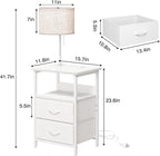 Fixwal Night Stand with 3 Color Temperature Bulb Attached, Nightstand with - Image 3