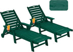 Patio Chaise Lounge Chair Set of 2, Oversize Lounge Chairs by Serique