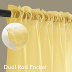 MIULEE Yellow Sheer Curtains 84 Inches Long 4 Panels 42 x 84 Inches | Light - Image 3