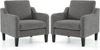 VINGLI Accent Chairs Set of 2 for Living Room, Light Grey Mid Century Modern by VINGLI