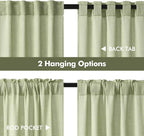 MIULEE Sage Green Kitchen Curtain 30 Inches Length 2 Panels Farmhouse | - Image 5