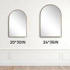 Antique Gold 24"x36" Arched Wall Mirror - Image 2