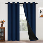 Yakamok Navy Blue 100% Blackout Curtains 84 Inches Long 42" Wide, 2 Panels | by Yakamok